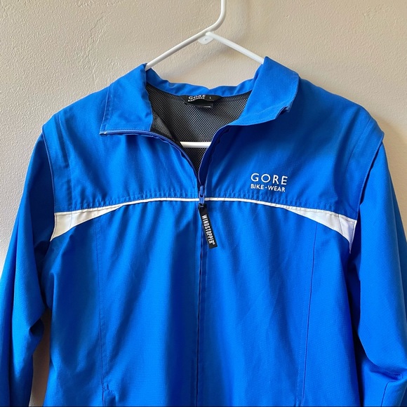 ❤️SOLD❤️ MENS GORE BIKE WEAR WINDSTOPPER BLUE CYCLING JACKET SZ LARGE - Picture 2 of 9